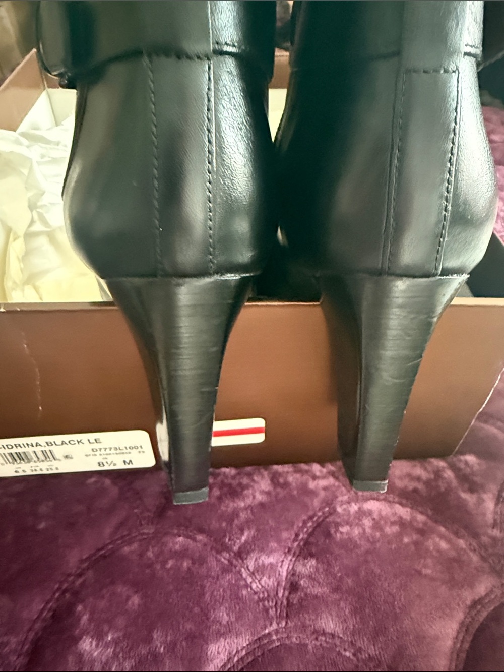 Franco Sarto Black Leather Buckle Ankle Boots - Picture 5 of 7